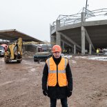 Richard Jukl na stavbě vytouženého stadionu.